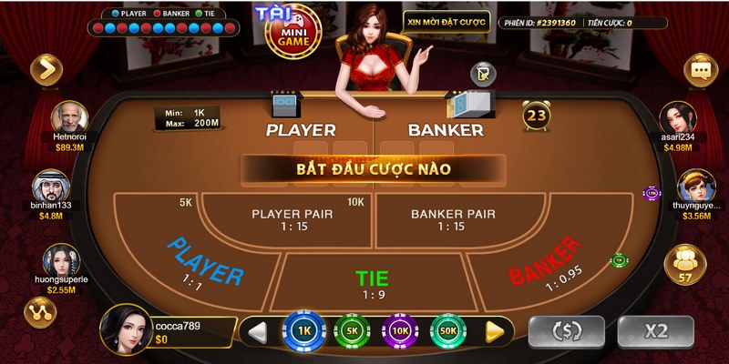 Trong Baccarat, có ba lựa chọn cửa cược chính là Player, Banker và Tie