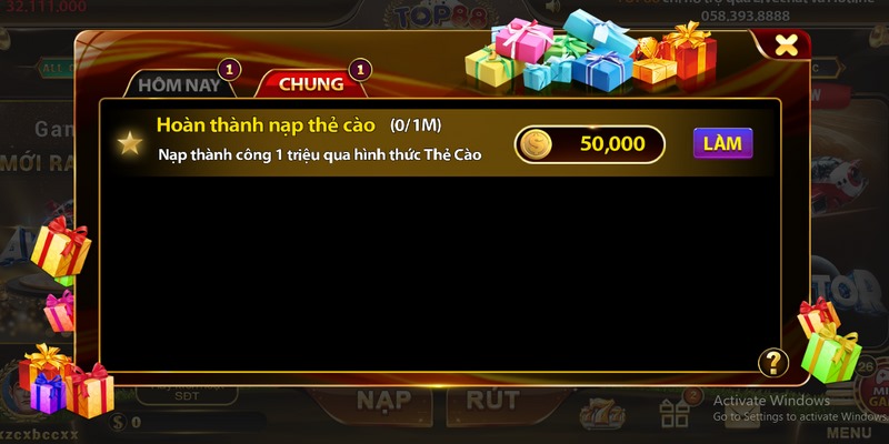 Khuyến mãi Top88 với nhiều phần quà hấp dẫn cho mọi hội viên